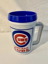 Vintage Chicago Cubs Travel Mug w/ Lid Double Wall Insulated Betras Super Thermo