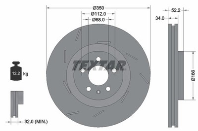 TEXTAR 92319005 Bremsscheibe für PORSCHE