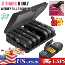 Weekly Pill Box Organizer 3 Times a Day 7 day Organizer Case Medicine Storage US