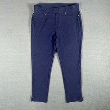 Michael Michael Kors Women's Navy Blue Stretch Pull-On Pants Size M Mid-Rise