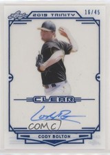 2019 Leaf Trinity Clear Auto Blue 16/45 Cody Bolton #CA-CB3 Auto 04tw