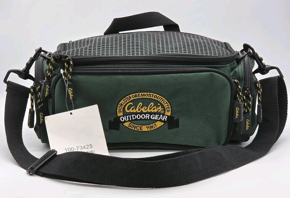 Cabela's Outdoor Gear Fishing Tackle Hunting Soft Bag Crossbody Strap Green Blk - Image 4 of 4