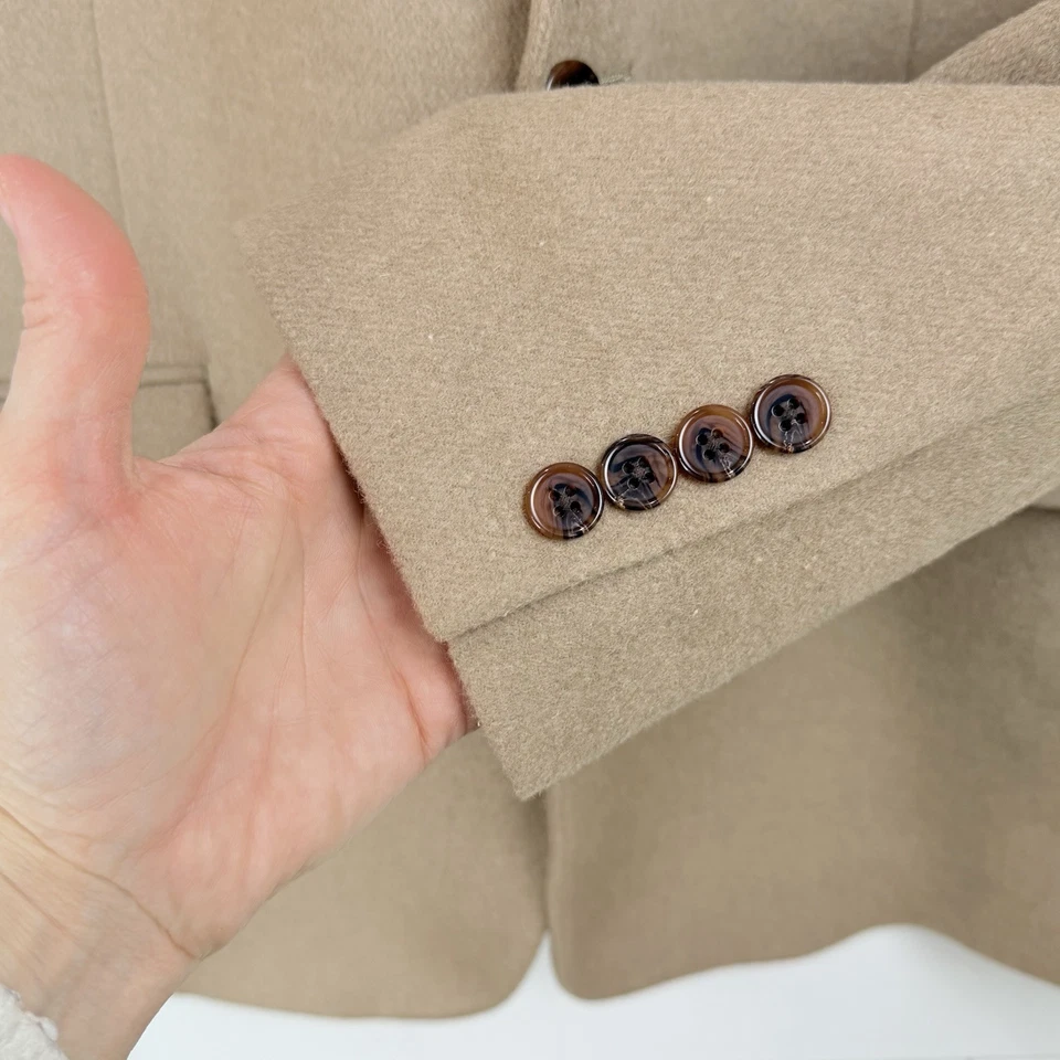 Blazer Lauren Ralph Lauren Hombres 46L Lana Seda Cachemira Chaqueta Tostado Clásico Foto 4 de 4