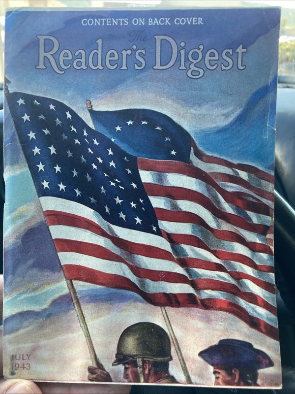 1943 JULY READER'S DIGEST MAGAZINE - AMERICAN FLAG COVER - J 9986