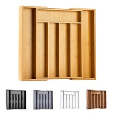 Silverware Organizer Kitchen Drawer Organizer Expandable Bamboo Utensil Holde