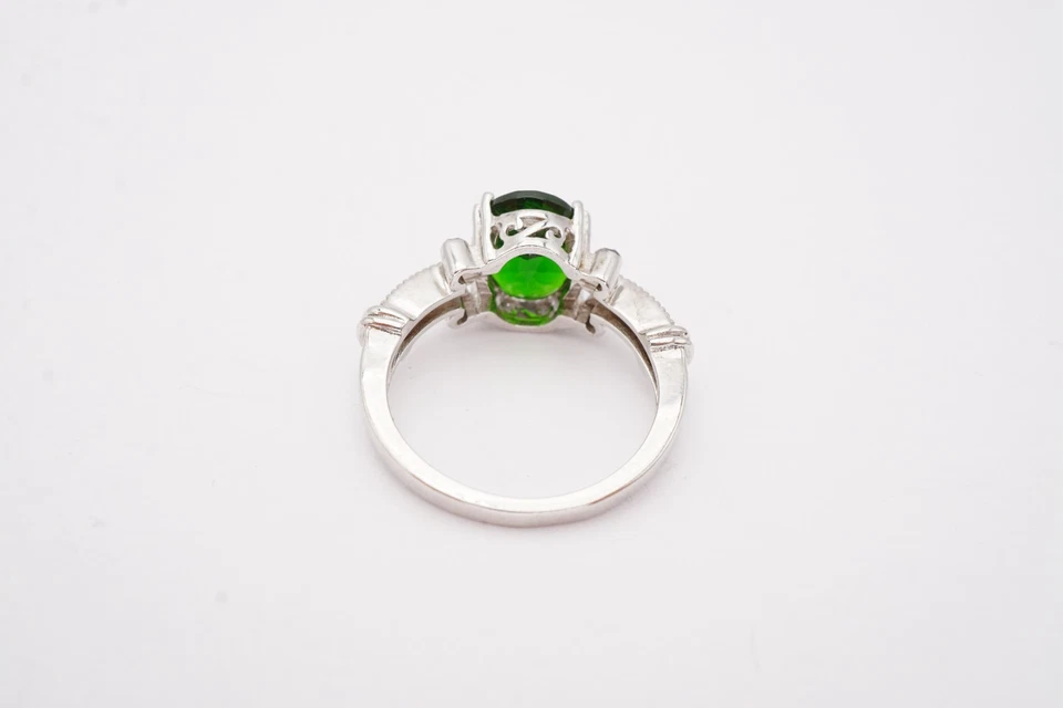 Anel de prata esterlina 925 cromo diópsido tamanho 6,75 - Imagem 4 de 4