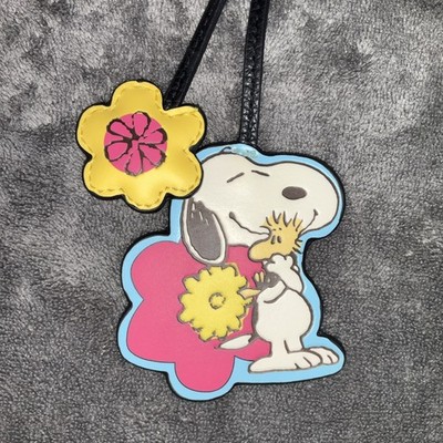 Vera Bradley Snoopy Bag Charm Key Fob Peanuts Woodstock Hug Spring Garden EC