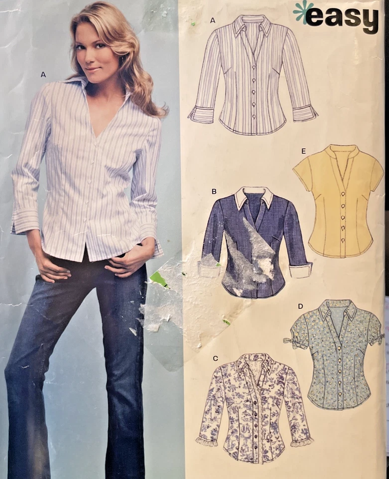 Sewing Pattern #6407 Ladies Shirt 5 Variations Size 10-22 Uncut - Image 2 of 3