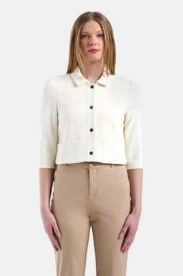 Capsule 121 The Cavendish Plaid Crop Jacket Chalk, New with tag, Size XL