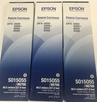 3x Original EPSON Farbband C13S015055 schwarz für DFX-5000/5000+/8000/8500