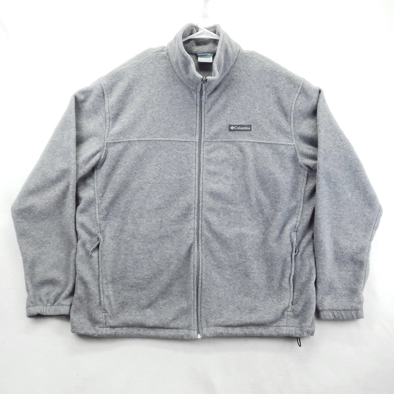 Columbia Jacket Mens 2XL Gray Full Zip Fleece Mock Neck Outdoor Hiking WM3220