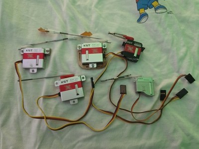 Lot Of 5 RC Servos, 3 Kst X10 Mini, 1 KST Hs08 A, 1 KST X12 - FOR RC PLANES ETC
