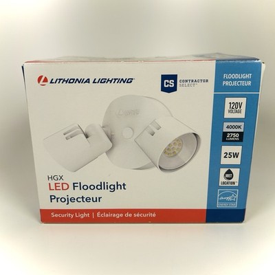 LITHONIA HGX LED 2RH 4000K 2750lm Outdoor Security Floodlight in White 271FEE
