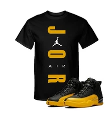 Jordan 12 Retro University Gold Match Custom T-Shirt TM ON TREND
