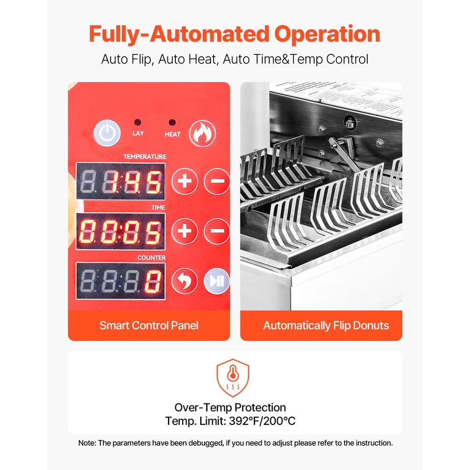 Máquina automática comercial para hacer donas Uimoso, 4 filas produce 240 donuts/hora Foto 3 de 4