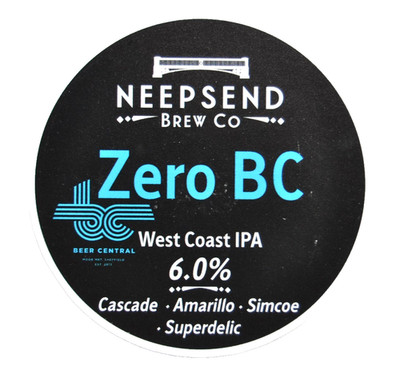 NEEPSEND BREW Co ''ZERO BC'' WEST COAST IPA PUMP CLIP - KARTE