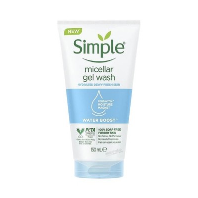 Simple Water Boost Micellar Gel Facial Wash, 5 Fl Oz (Pack of 1), Multi-color 