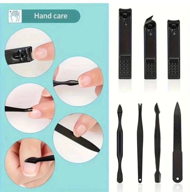 18PCS Pedicure / Manicure Set Nail Clippers Cleaner Cuticle Grooming Kit Case