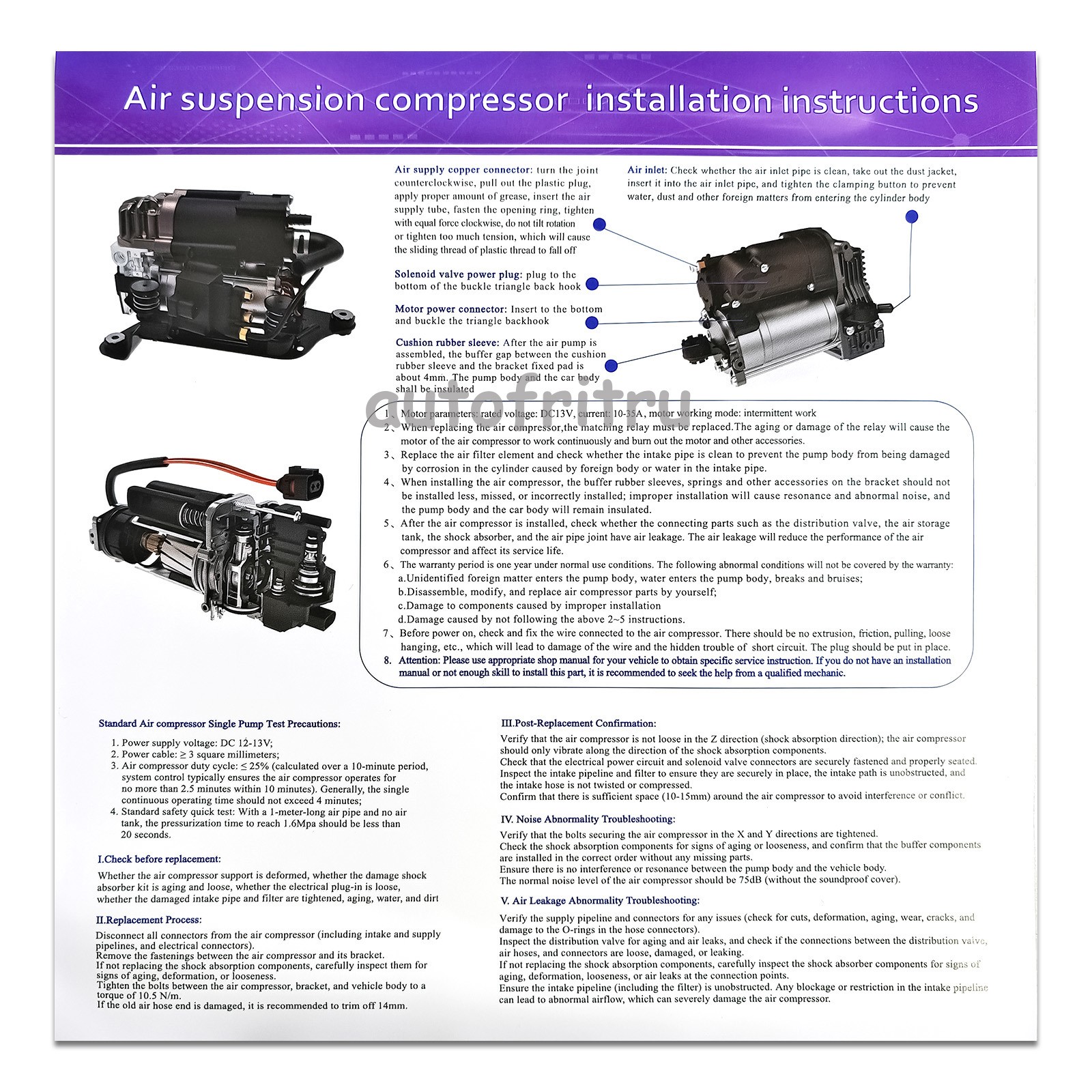 NEW Air Suspension Compressor Pump For 2016-2021 Audi Q7 Q8 4M Bentley Bentayga