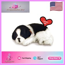 Lifelike Battery-Operated Border Collie Stuffed Dog - Perfect for Kids  Seniors