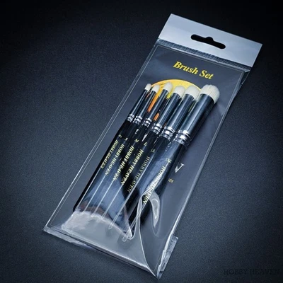 HOBBY HEAVEN. BY HOBBYISTS. FOR HOBBYISTS. Hobby Heaven 6-Piece Dry Brush Set XS–XXL | Miniature & Model Painting Brushes