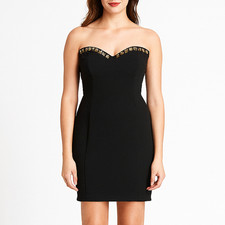 Derek Heart Little Black Dress  Rhinestone Studs LBD b10