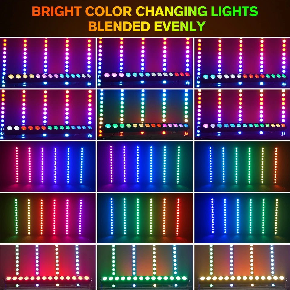 14LED COB Strobe Wall Wash Light Stage Effect Beam Lights RGBW DMX DJ Lighting - Image 2 of 4