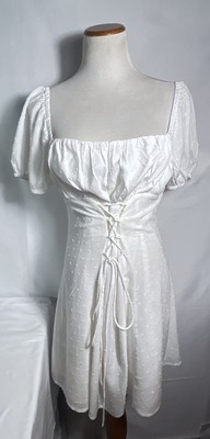 Princess Polly Milkmaid  Corset Dress Sz L/12 Adjustable Cottagecore Whimsygoth