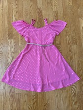 Justice Girls Pink Cold Shoulder Dress, Size 10