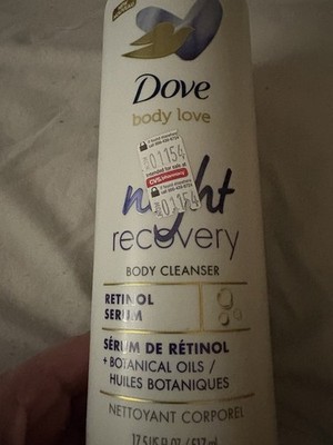 Dove Body Love NIGHT RECOVERY Body Cleanser W/ Retinol Serum-17.5oz.