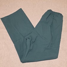 Vintage Columbia Pants Mens Large Green PVC Rain Pants Elastic Waist Waterproof