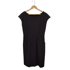 Quince Women Ultra Stretch Ponte Cap Sleeve Dress Black M