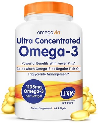 Ultrakonzentriertes reines rülpstfreies Omega 3 Fischöl 1135 mg Kapseln Nahrungsergänzung