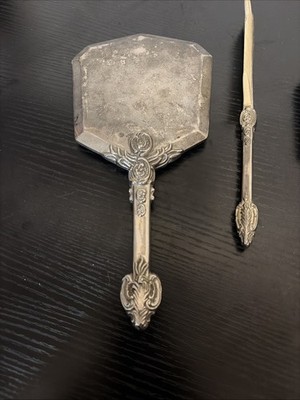 Vintage GSA Vanity Mirror Brush Comb Set 3 Piece Silver Plated
