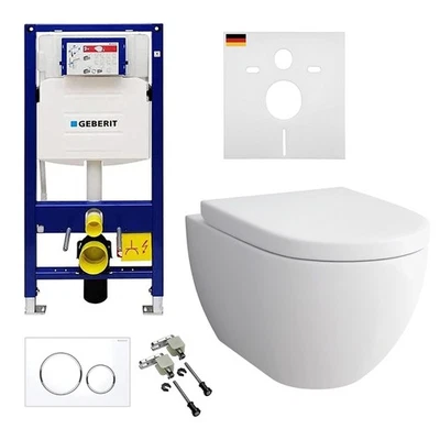 ALPENBERGER Spülrandloses Wand WC mit Bidet Dusch WC Schallschutz | Geberit Spülkasten