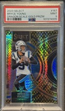 2023 Panini Select  Bryce Young #167 Gold Dragon Scale Prizm /10 (RC)