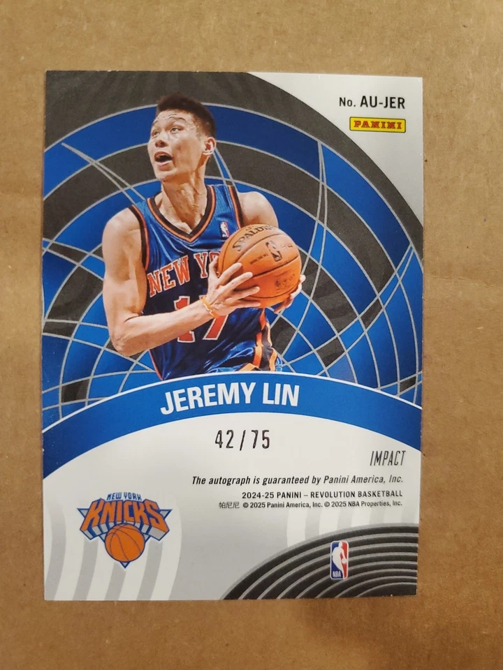 2024-25 Panini Revolution - Autographs Jeremy Lin #AU-40 Impact /75 Knicks - Image 2 of 2