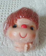 VTG Brand 3 MITZY Yarn hair doll head and hands Brown hair W/Hand light skin