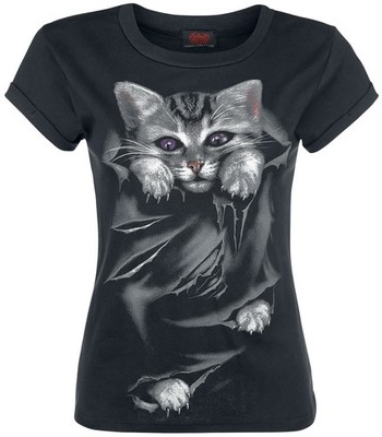 Spiral T-Shirt Damen Bright Eyes schwarz Festival, Gothic