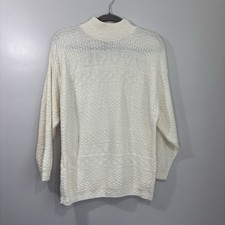 Vintage Sassoon ivory Heart Sweater Size Medium Made in USA