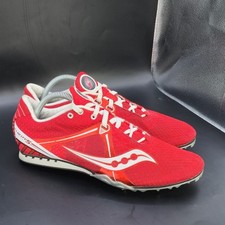 Saucony Unisex Red Velocity 5 Spikes 201881 Track Running Run Shoes Size 10