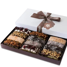 Chocolate Biscotti Gift Box, 12-Pack Gourmet Holiday Cookie Basket Gift Set