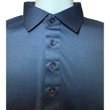 Collars  Co Dress Collar Polo Shirt Mens Small Classic Fit Navy Performance S/S
