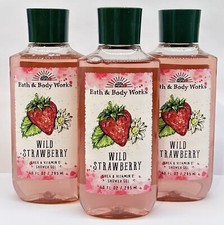 Bath  Body Works Wild Strawberry Shower Gel 10 oz Lot of 3 NEW 