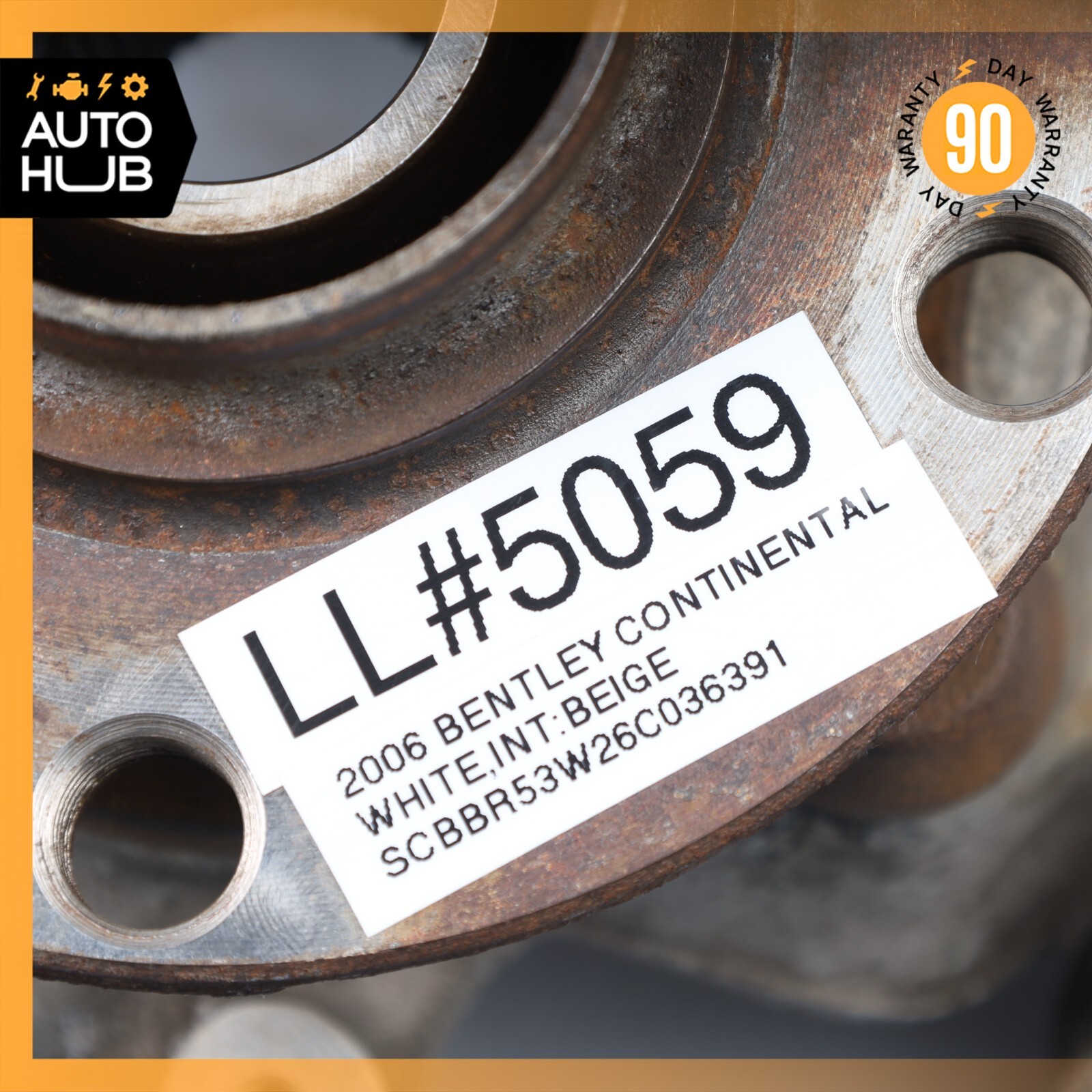 03-13 Bentley Continental Flying Spur Rear Left Side Spindle Knuckle Hub OEM 80k