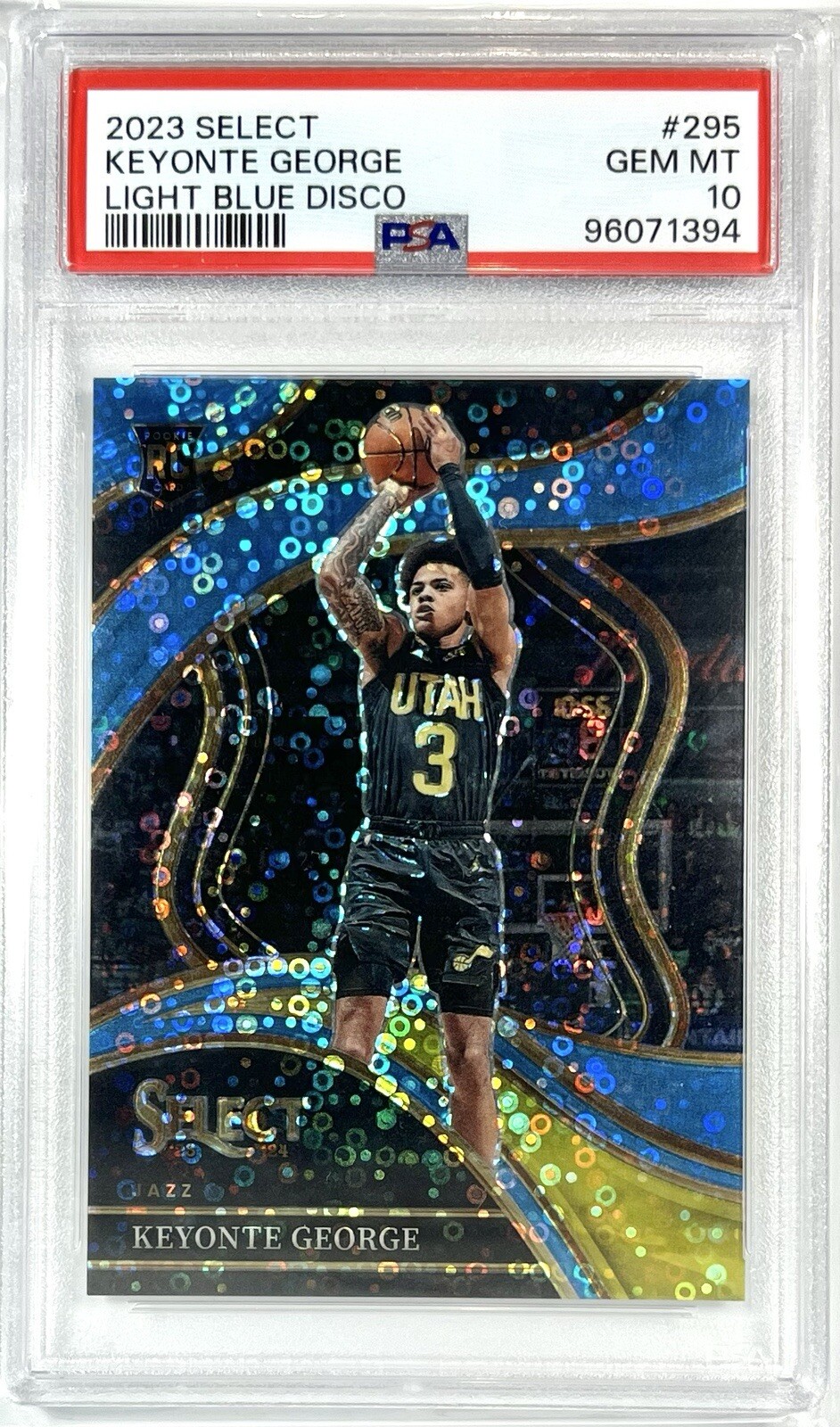 Keyonte George /99 PSA 10 Light Blue Disco Prizm 2023-24 Panini Select #295