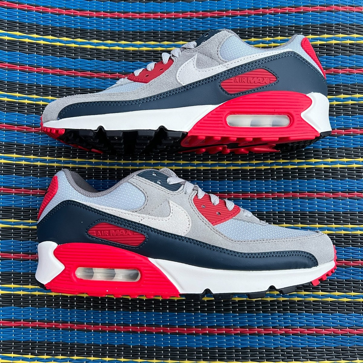 限定急ぐSale!! Nike Air Max 90 Light Smoke Grey & Gym Red Nike Air Max 90 USA Light Smoke Grey DM0029-005 Size 10 Men