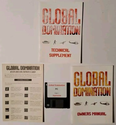 Global Domination IBM PC Game on 3.5'' Disk with Manual & Inserts - No Box
