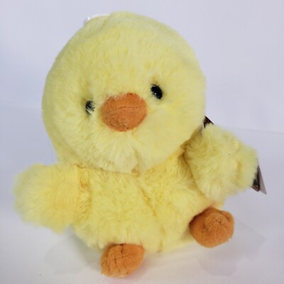 NWT Aurora Plush Round Rolly Pet Chickadee Chick Plush Stuffed Animal 5  Easter
