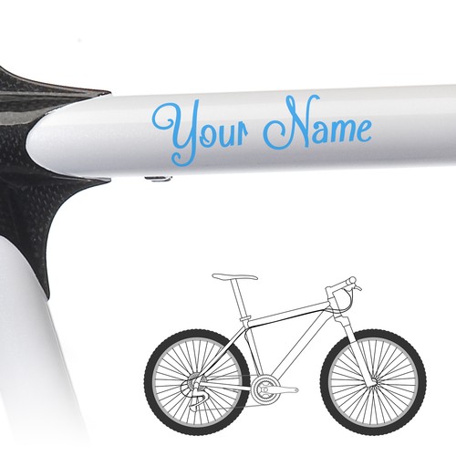 2 x Personalised Name Bike Frame Stickers For Cycle Bicycle - Shack Style - Picture 7 of 18